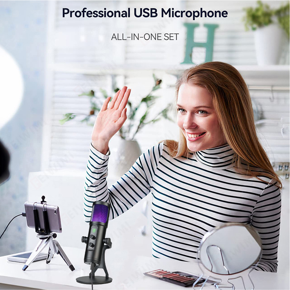 Miniatura 2 de Micrófono Condensador Luz Rgb Pc Zx-776